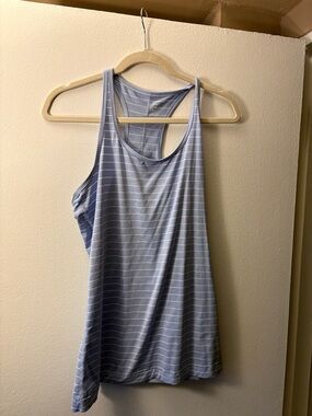 GAP Light Blue & White Striped Racerback Tank
